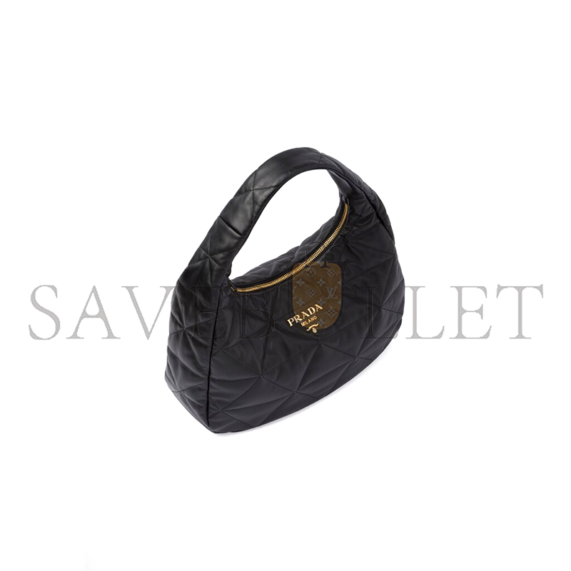 Pra*a large topstitched nappa-leather bag 1bc183 (40*27*11.5cm)